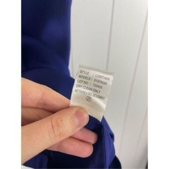 Theory Women's Silk Lowther Pleat Neck Blouse Top‎ Blue S - Picture 7 of 10